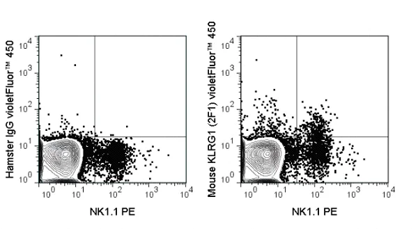 Flow Cytometry - violetFluor™ 450 Anti-KLRG1 antibody [2F1] (AB242067)