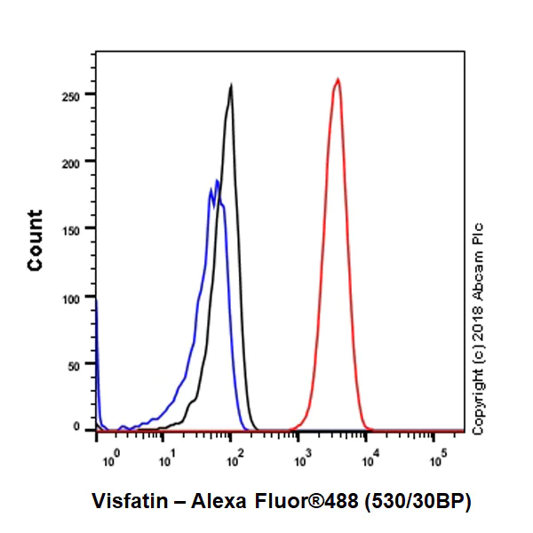 Flow Cytometry (Intracellular) - Anti-Visfatin antibody [EPR21980] - BSA and Azide free (AB240589)