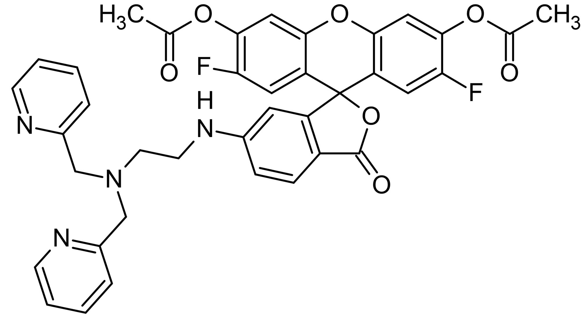 Chemical Structure - ZnAF-2F DA, Intracellular Zn2+ probe (AB145289)